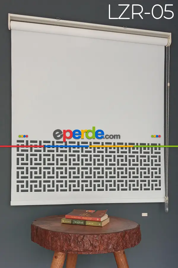 Halim Perdesan 30 Cm Lazer Kesim Kalın Mat Stor Perde, Lazer Kesimli Stor Perde