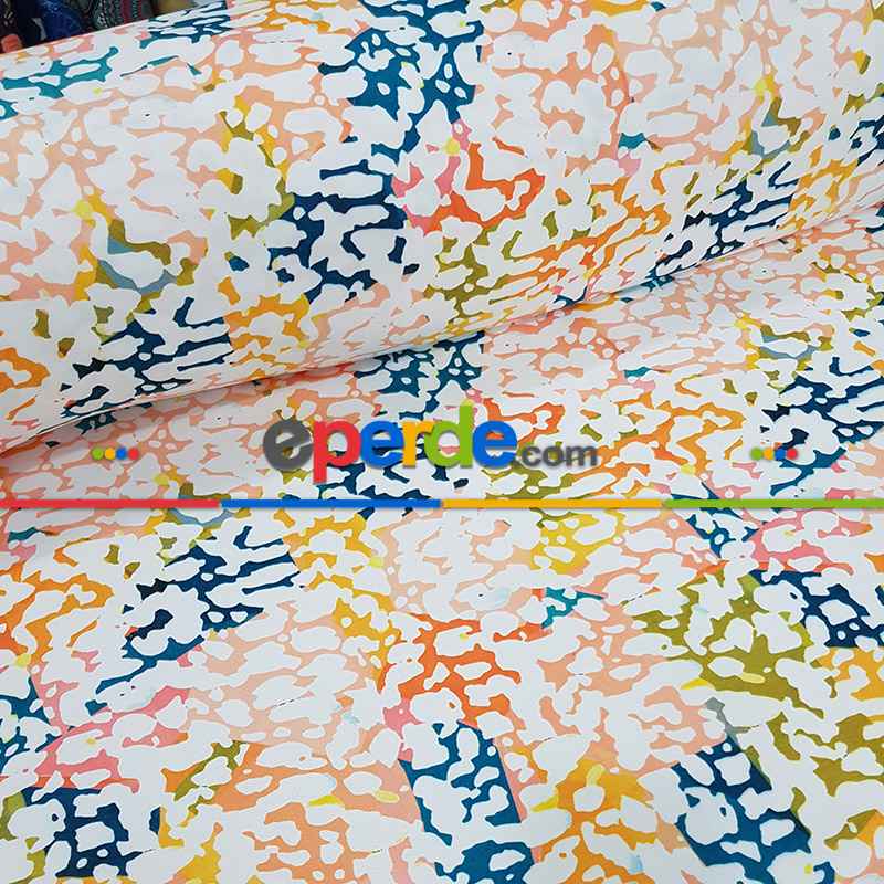 Modern Mutfak Perdesi Kanat Fon Perde Desenli- Sarı