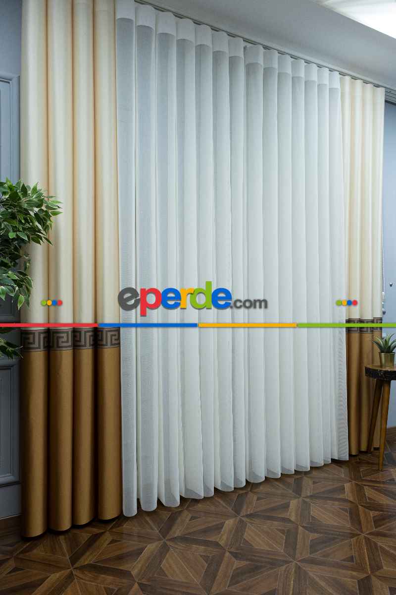 Yatak Odası - Lens Akıllı Dikey Tül Perde Versace-43- Çok Renkli 2