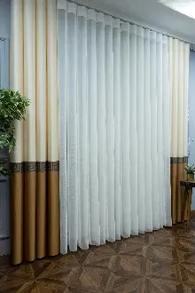 Yatak Odası - Lens Akıllı Dikey Tül Perde Versace-43- Çok Renkli 2