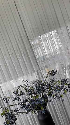 % 50 İndirimli Hazır Ölçü Çizgili Düz Tül - Ütü İstemez