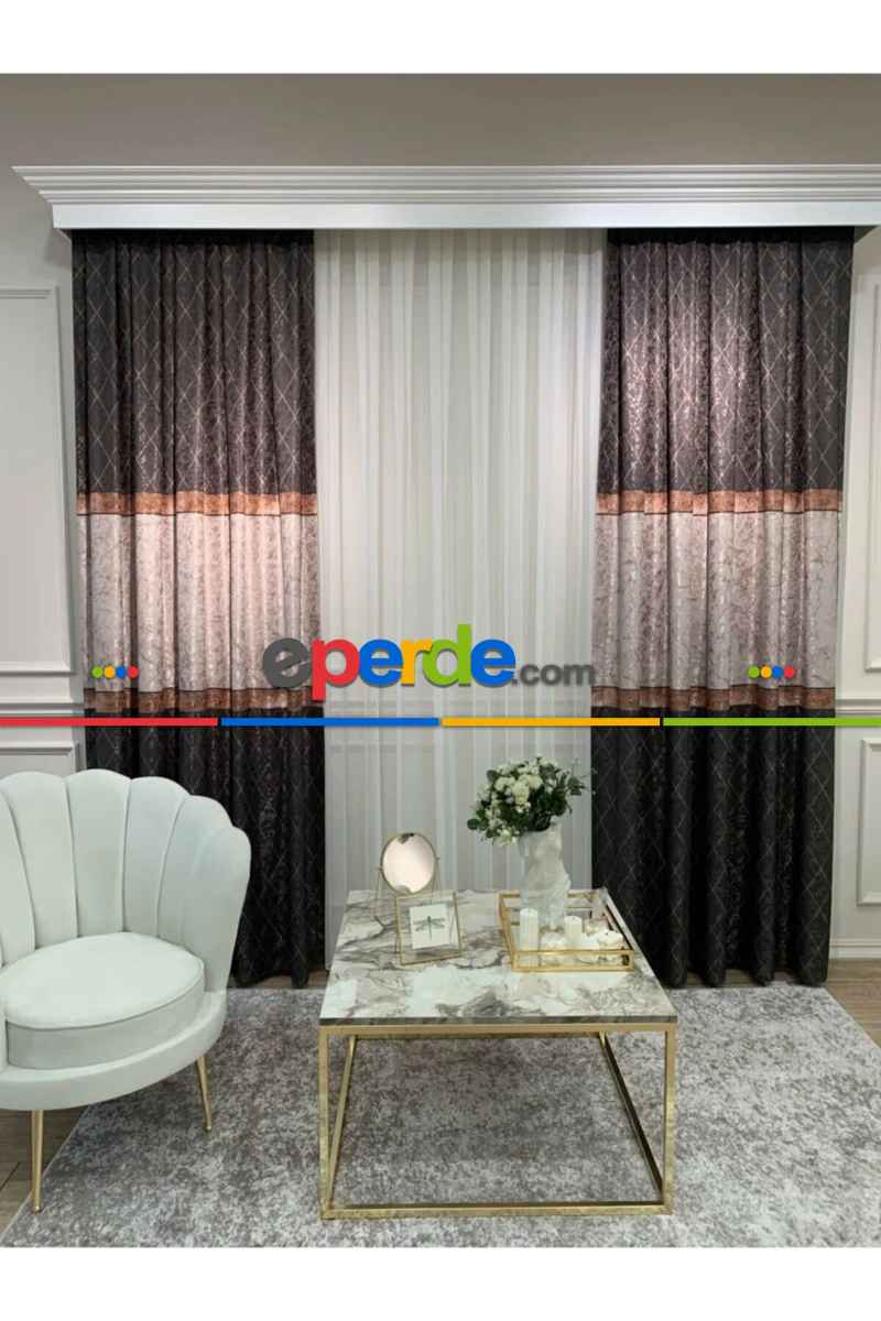 Brillant Fon Perde Yeni Moda Tasarım Renk Kanat Yan Perdeler Salon Misafir Odası Perde