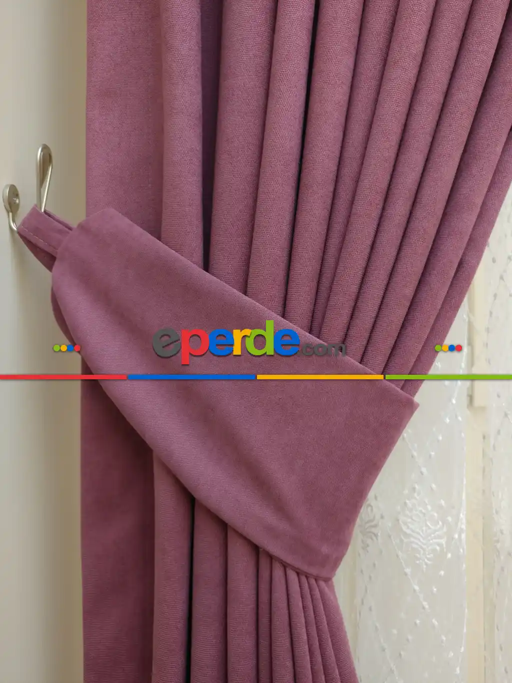 Gül Kurusu Fon Perde ( En 150cm Dökümlü Fon )- Gül Kurusu