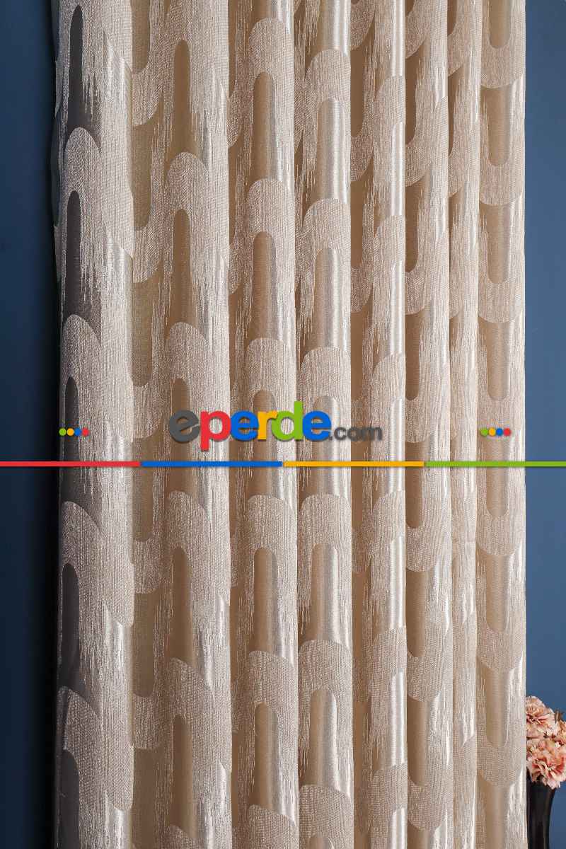 Avantgarde Antrasit Dalgalar Desenli– Modern Jakar Dokuma Fon Perde