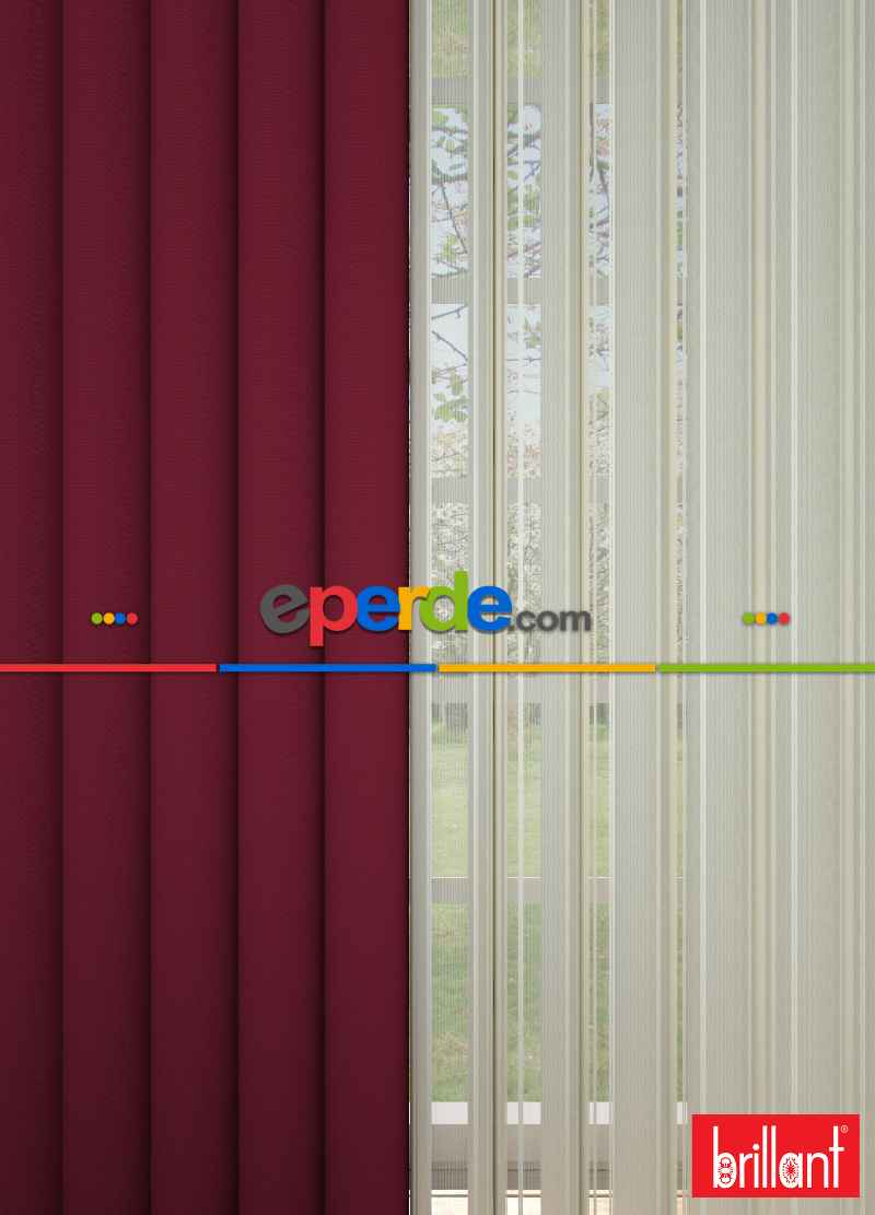 Brillant Akıllı Tül Perde Kırmızı Renkli Tül Dikey Zebra Perde Düz 1. Kalite