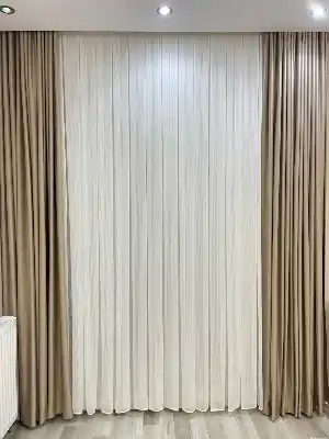 Premium Simli Pırlanta Ağır Gramajlı Dökümlü 1/3 Sık Pileli Ütü İstemeyen Tül Perde