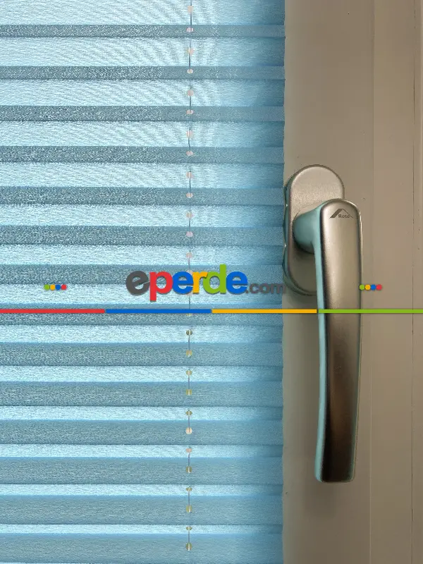 Plise Perde Mavi Renk