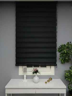 Perle Home Düz Zebra Perde Siyah