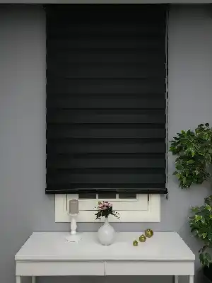 Oturma Odası - Perle Home Düz Zebra Perde Siyah