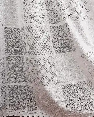 Tül Perde - Desenli Tül - Örme Tül - Patchwork Desen