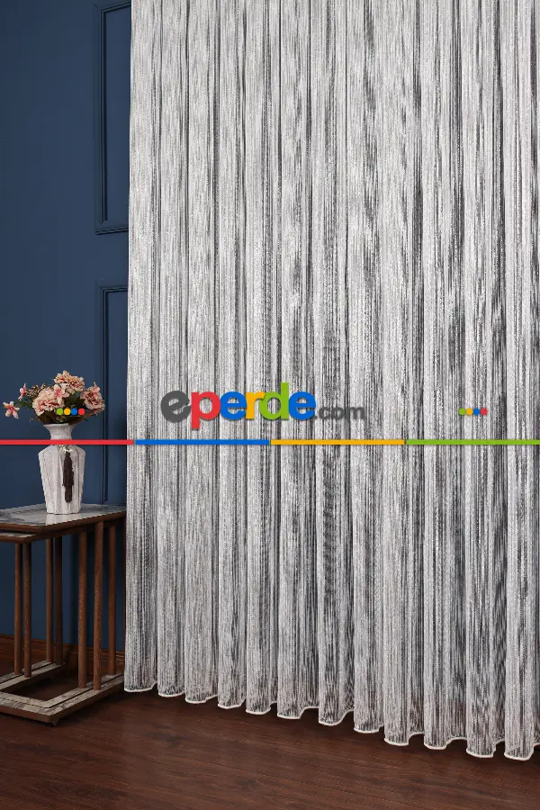 Zümrüt Altın Simli Düz Tül Perde