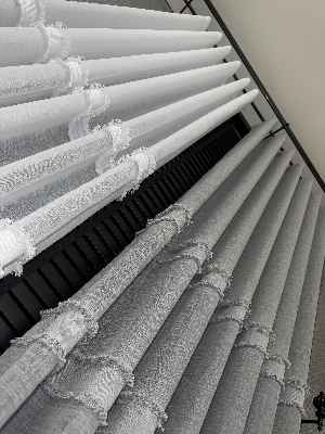 Yeni Trend Saçaklı Bantlı Keten Tül Perde Ekru Ve Gri Renk Seçenekleri