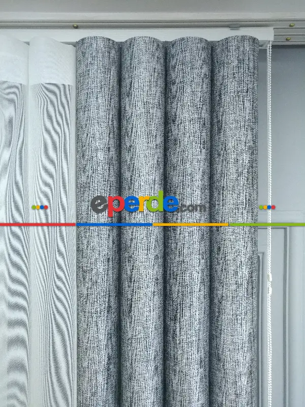 Lens Akıllı Dikey Tül Perde Antik-53- Çok Renkli 2