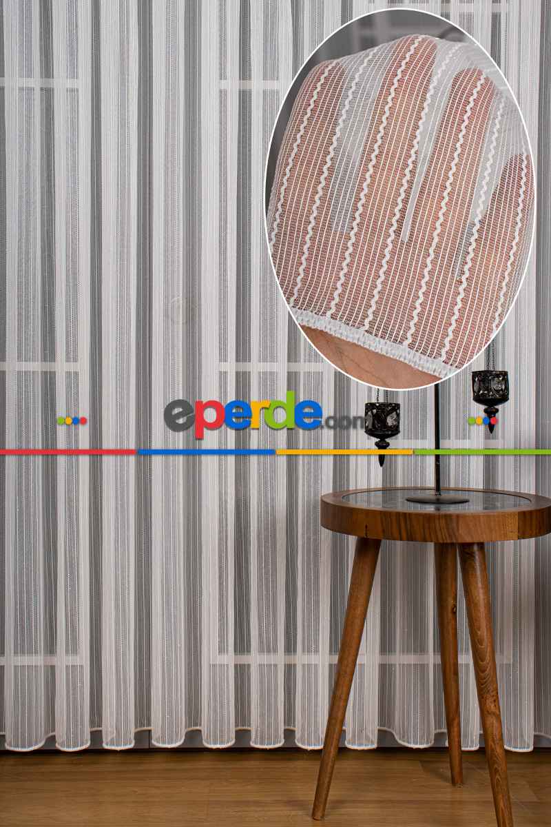 Yatak Odası - Tek Makarna Armür Düz Tül Perde - Kurşunlu Tül