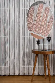 Tek Makarna Armür Düz Tül Perde - Kurşunlu Tül