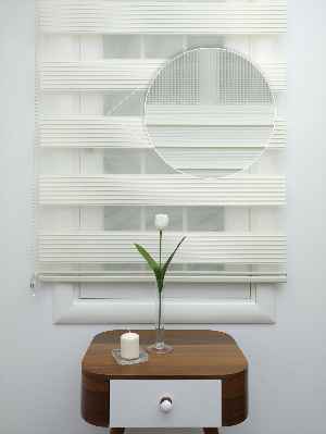 Krem Mutfak Perdesi Mekanizmalı Zebra Perde Plise- Krem