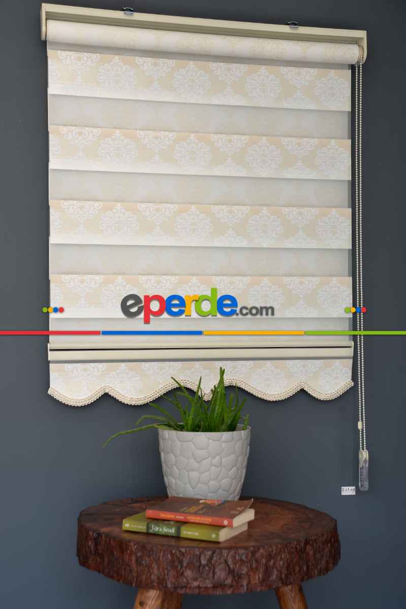 Halim Perdesan Ft-980 Beyaz Renk Etekli Veya Eteksiz Zebra Stor Perde