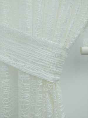 Desenli Tül Fon Perde- Ekru