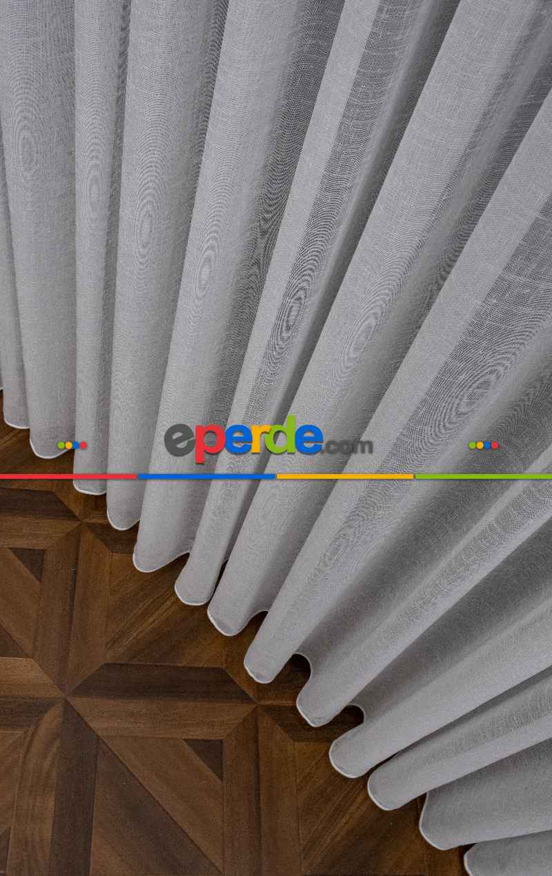 Genç Odası Keten Tül Ütü İstemez Dökümlü Tül - İtinalı Dikiş - Amerikan Pile