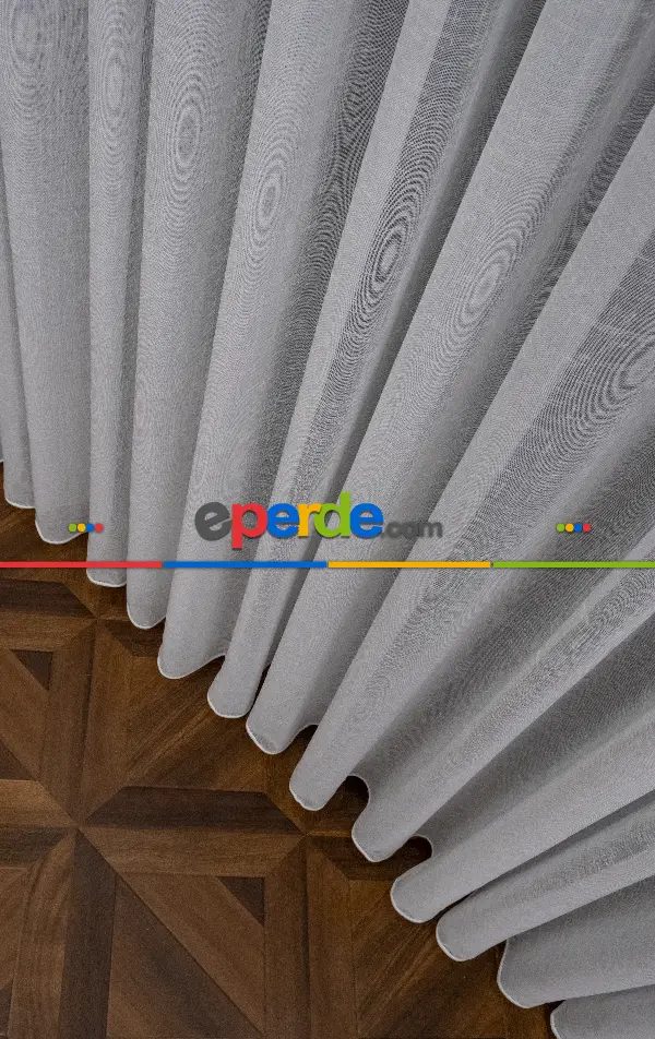 Keten Tül Ütü İstemez Dökümlü Tül - İtinalı Dikiş - Amerikan Pile