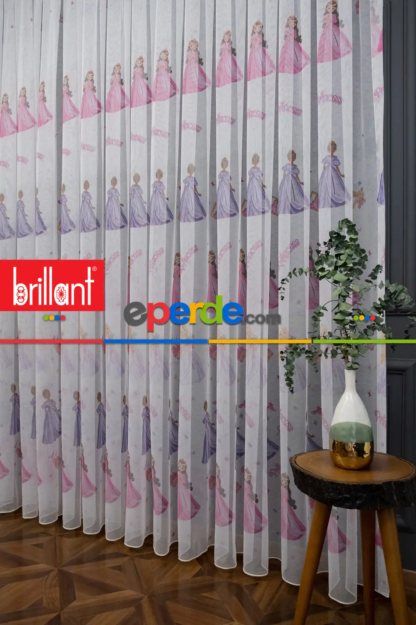 Brillant Prensesli Sindy Cindy Bebek Barbi Barbie Tül Perde Kız Çocuk Odası Tül - Kurşunlu Tül