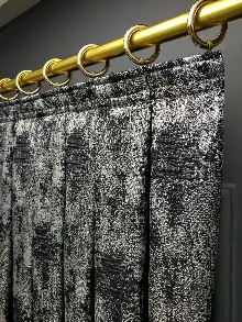 Modern Desenli Jakarlı Salon Fon Perdesi 2021 Series Özel Renkler- Lacivert-bej-gri Açık-gri Koyu