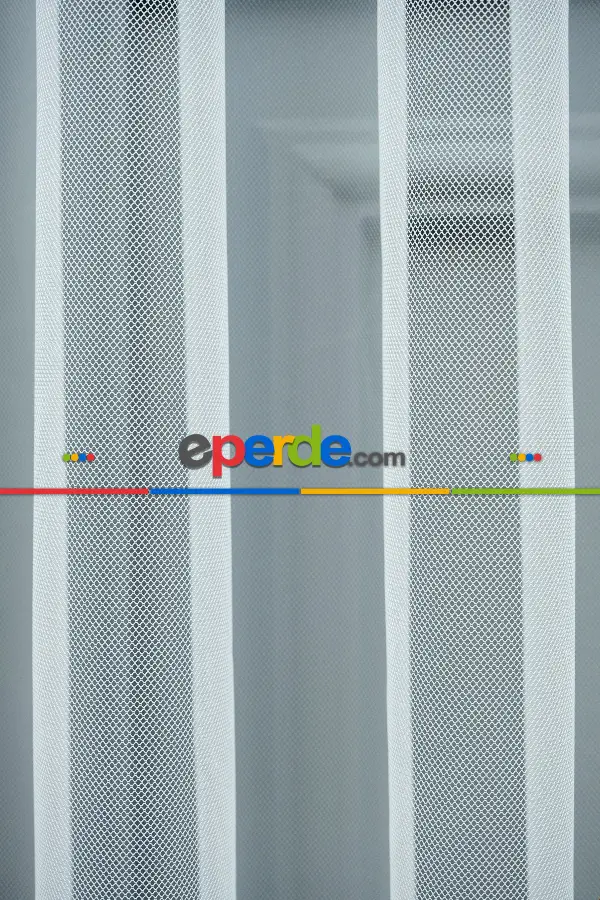 Hazır Tül Perde - 1/2 Seyrek Pile - Kısa Boy 180cm - Ebat Seçenekli - Dikili Hazır Kısa Tül 70cm X 180cm 