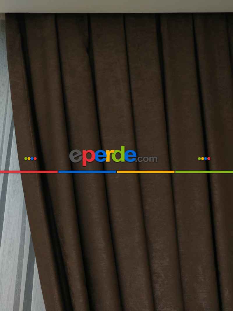 Soft Açık Kahve Fon Perde Geniş En (285)- Kahve Açık