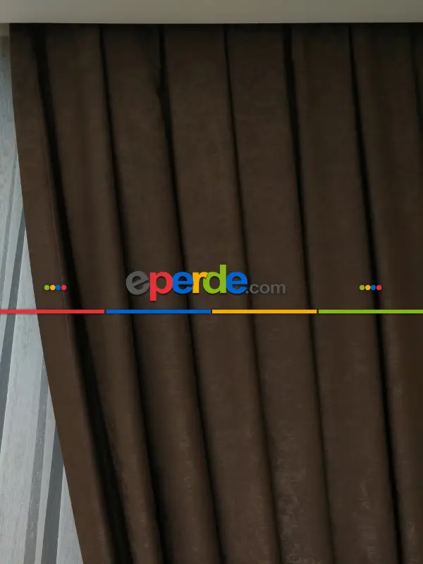 Soft Açık Kahve Fon Perde Geniş En (285)- Kahve Açık