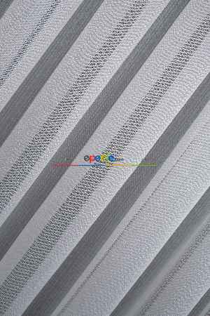 Ekru Çizgili Düz Tül Perde ( Ütü İstemez)