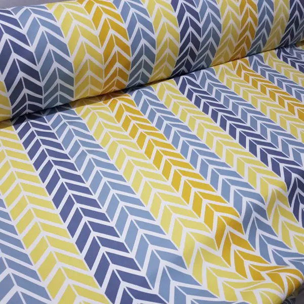 Renkli Geometrik Desenli Fon Perde Evm212d Kumaşı Kalındır Duck Bezi Değildir- Sarı-Mavi Açık-Hardal Sarısı- Çok Renkli 3