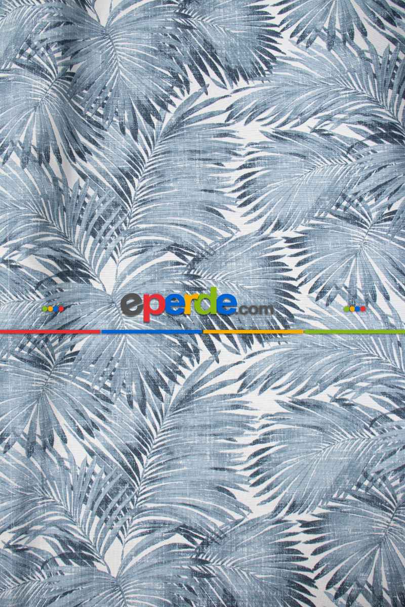 Tropikal Yaprak Desenli Fon Perde(leke Tutmaz)- Çok Renkli 2