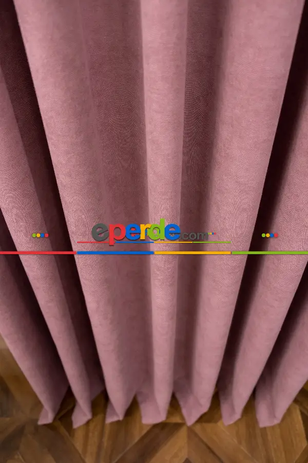 Düz Dökümlü Fon Perde - Gül Kurusu (dikim Ücreti Fiyata Dahildir)