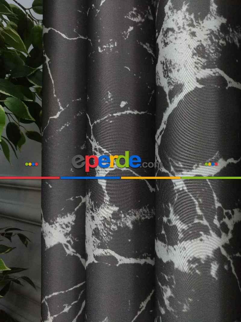 Lens Akıllı Dikey Tül Perde Mermer-22- Çok Renkli 2