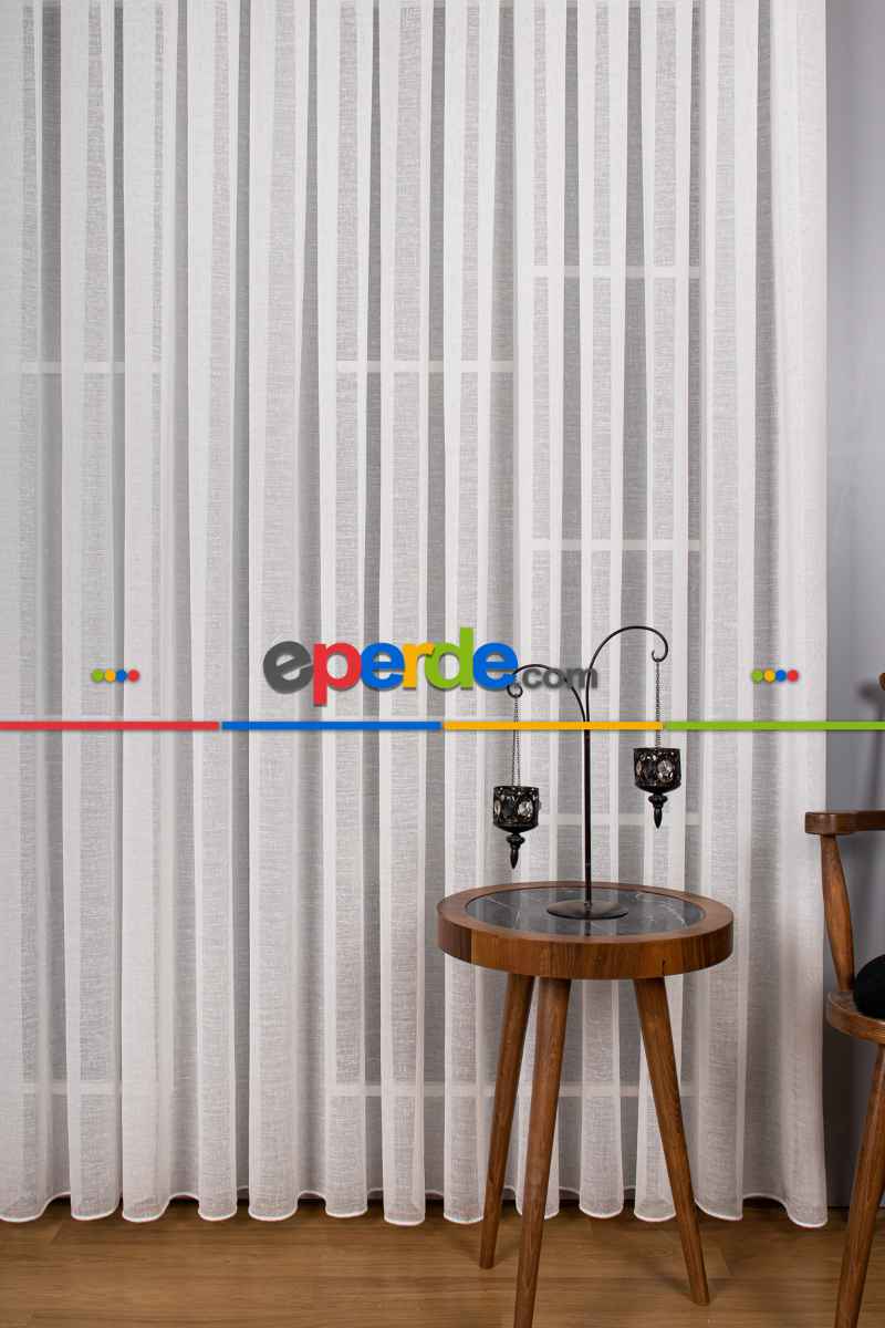 Salon Tül Modelleri - Keten Düz Tül Perde