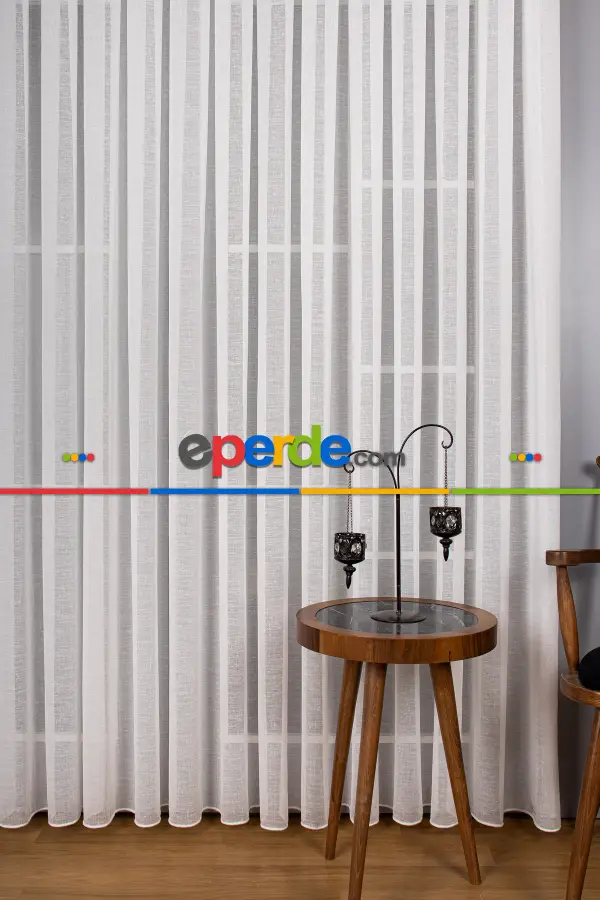 Salon Tül Modelleri - Keten Düz Tül Perde