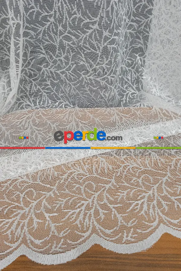 Spor Desenli Fransız Danteli Örme Tül Perde