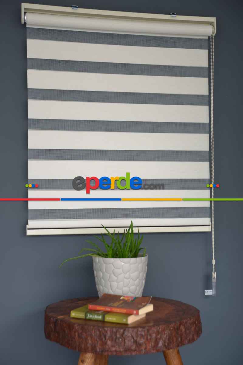 Halim Perdesan Bz-251 Beyaz Renk Etekli Veya Eteksiz Zebra Stor Perde