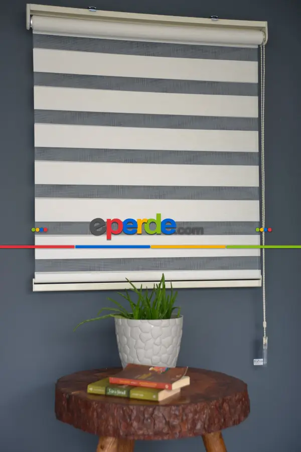 Halim Perdesan Bz-251 Beyaz Renk Etekli Veya Eteksiz Zebra Stor Perde