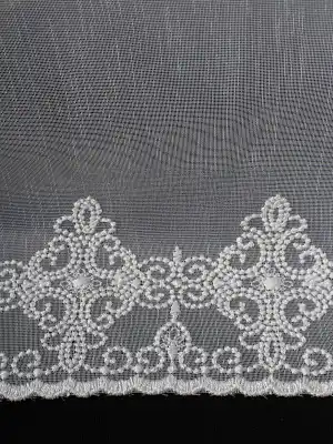 Etek Ucu Nakış İşlemeli Tül Perde