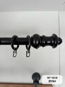 Siyah Raylı Veya Raysız Plastik Halkalı Rustik Perde Askısı