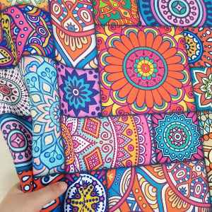 Etnik Desenli Döşemelik Perdelik Kumaş Evm1062-  Çok Renkli 2