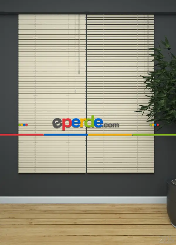 Mutfak - 1. Kalite Krem- Alüminyum Jaluzi Perde - 25mm Kalınlığında