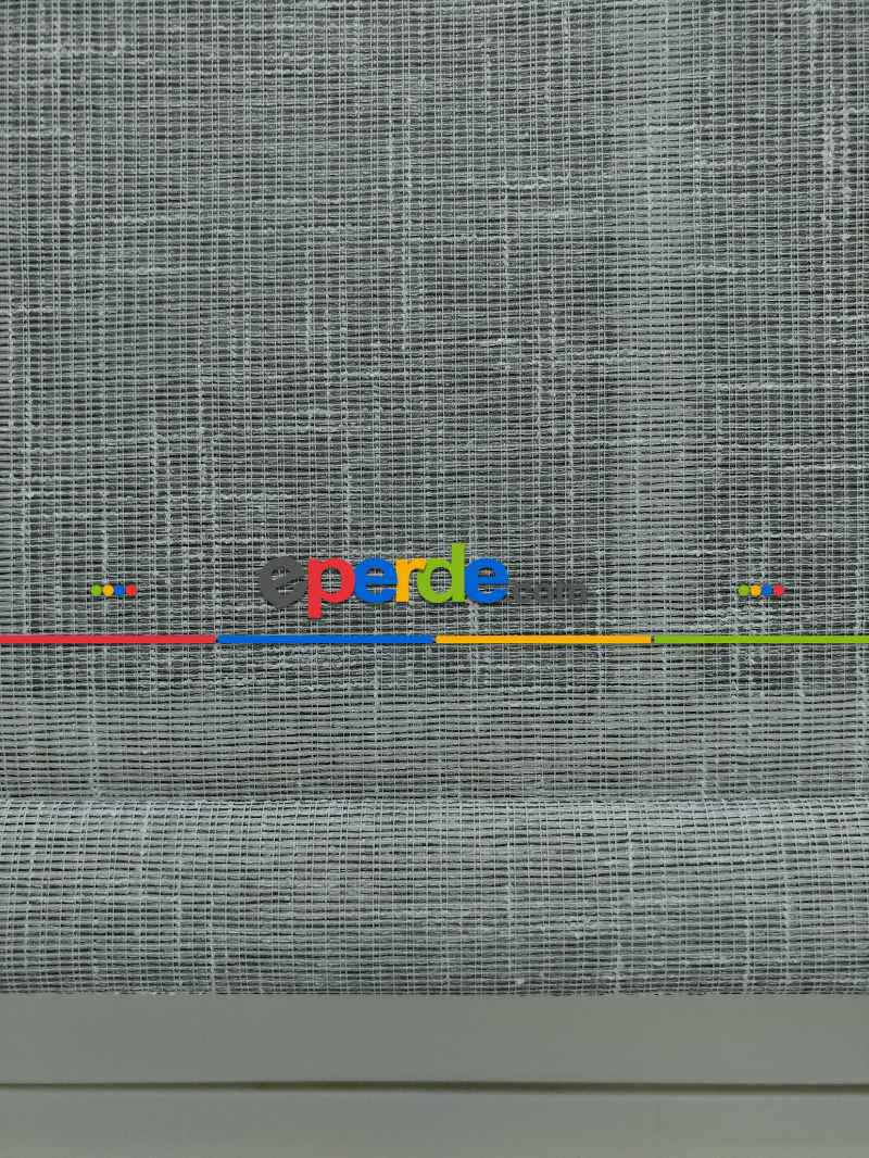 Çiftli Sistem Naturel Keten Tül Stor- Gri-füme-antrasit