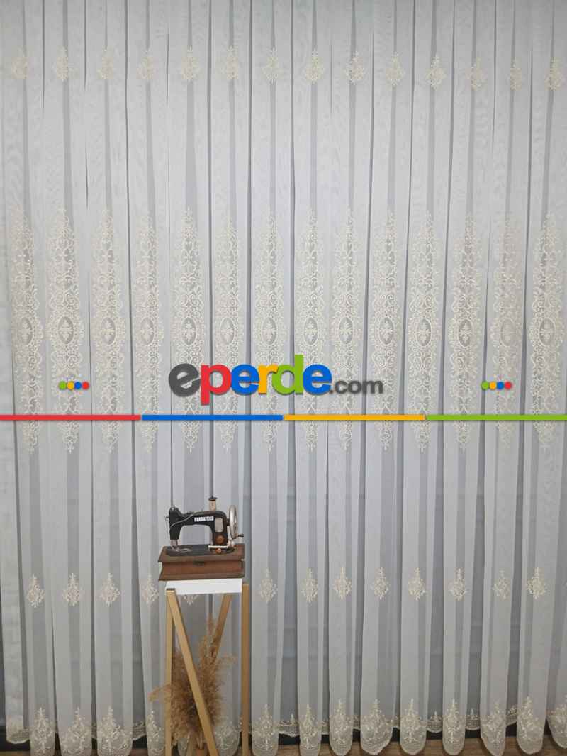 Yatak Odası - Brillant Gold Altin Sim Varakli Şehrazat model Tül Perde