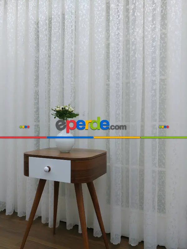 Özel Örme Dokulu Tül Perde 100% Orjinal Ürün- Ekru