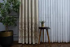 Modern Pano Fon Perde Renk Geçişli Çift Renk - 505- Gri Açık-altın-kahve-kum Beji