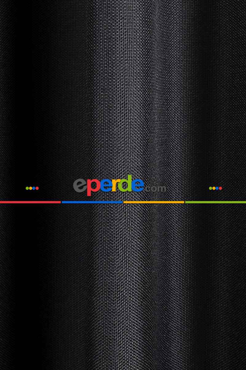 Siyah Keten Blackout Karartma Fon Perde