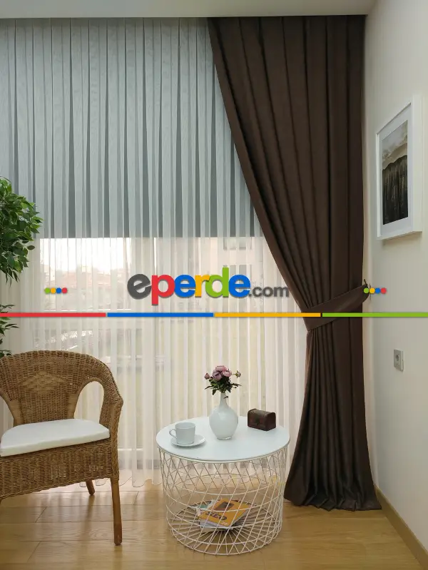 Soft Açık Kahve Fon Perde (150)- Kahve Açık