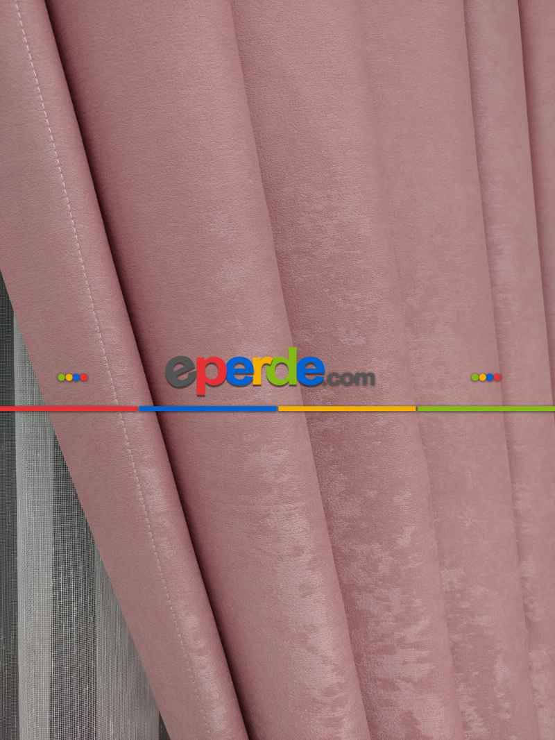 Soft Pembe Fon Perde Geniş En (285)-a.pudra- Pembe